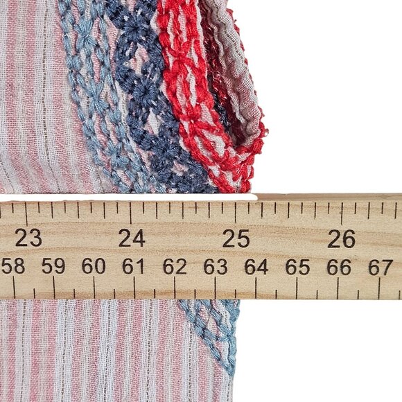 Johnny Was Peasant Embroidered Stripe Linen Tunic Dress 2X Boho Coastal Cottage - Picture 6 of 13